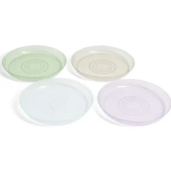 Gifi Lot de 4 assiettes pour enfant Ø18,5cm plastique coloré