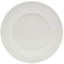 Gifi Lot de 10 assiettes rondes plates céramique uni blanc