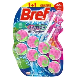 Gifi Nettoyage Et Entretien|Lot de 2 blocs WC Bref pomme verte et fleur de lotus