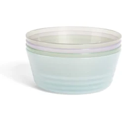 Gifi Lot de 4 bols pour enfant en plastique coloré Ø12xH.4,5cm