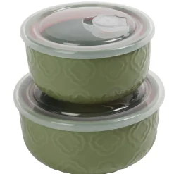 Gifi Lot de 2 boîtes alimentaires en céramique