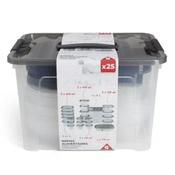 Gifi Lot de 25 boîtes alimentaires 150ml à 11L