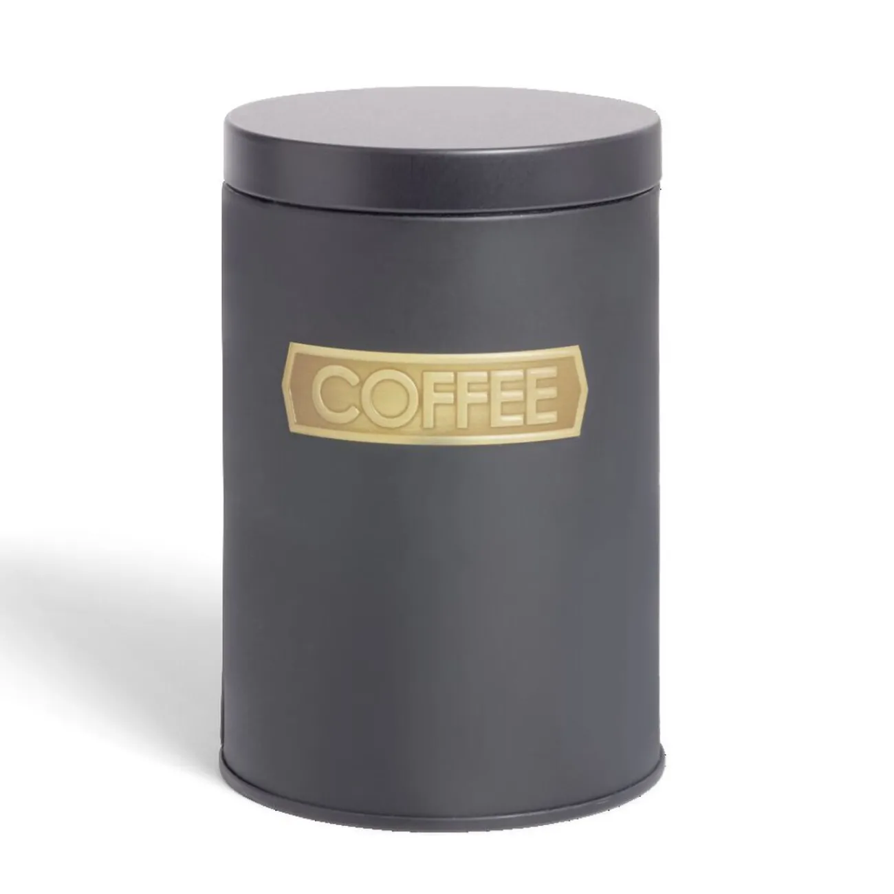 Gifi Lot de 3 boîtes alimentaires acier noir et doré Ø9xH12cm