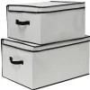 Gifi Rangement|Lot de 2 boîtes de rangement avec 2 housses sous-vide gris