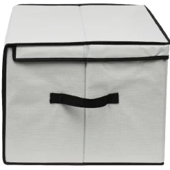 Gifi Rangement|Lot de 2 boîtes de rangement avec 2 housses sous-vide gris