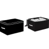 Gifi Rangement|Lot de 2 boîtes de rangement avec 2 housses sous-vide noir