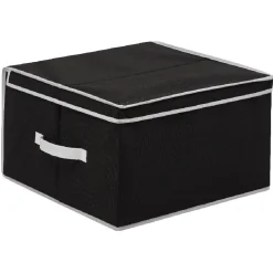 Gifi Rangement|Lot de 2 boîtes de rangement avec 2 housses sous-vide noir