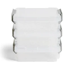 Gifi Rangement|Lot de 8 boîtes de rangement 3 tailles plastique transparent - 2 modèles