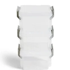 Gifi Rangement|Lot de 8 boîtes de rangement 3 tailles plastique transparent - 2 modèles