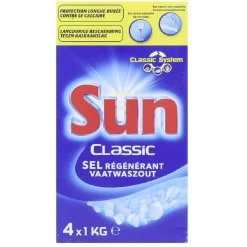 Gifi Entretien Du Linge|Lot de 4 boîtes de sel régénérant lave-vaisselle Sun Classic 1kg