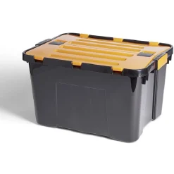 Gifi Rangement|Lot de 2 box bricolage 34L plastique orange 49xH28x36cm