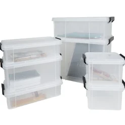 Gifi Rangement|Lot de 7 box de rangements transparents multiple tailles