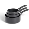 Gifi Lot de 3 casseroles tous feux sauf induction aluminium noir Ø14/16/20cm
