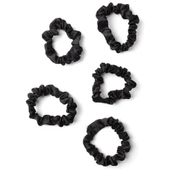 Gifi Beauté^Lot de 5 chouchous scrunchies polyester satiné noir