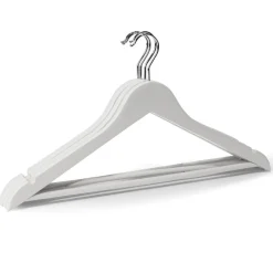 Gifi Rangement|Lot de 5 cintres en bois et métal 44,5x23cm - 4 coloris