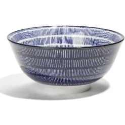 Gifi Lot de 4 coupelles 300ml porcelaine Ø15cm bleu et blanc