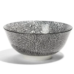 Gifi Lot de 4 coupelles 300ml porcelaine Ø15cm noir et blanc