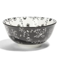 Gifi Lot de 4 coupelles 300ml porcelaine Ø15cm noir et blanc