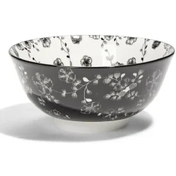 Gifi Lot de 4 coupelles 300ml porcelaine Ø15cm noir et blanc