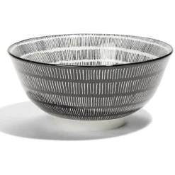 Gifi Lot de 4 coupelles 300ml porcelaine Ø15cm noir et blanc