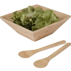 Gifi Lot de 2 couverts à salade en bambou