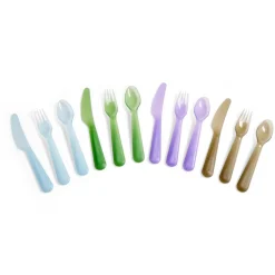 Gifi Lot de 12 couverts pour enfant plastique coloré