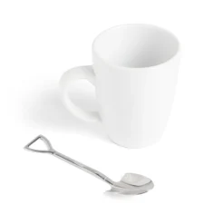 Gifi Lot de 4 cuillères forme pelle en métal argenté