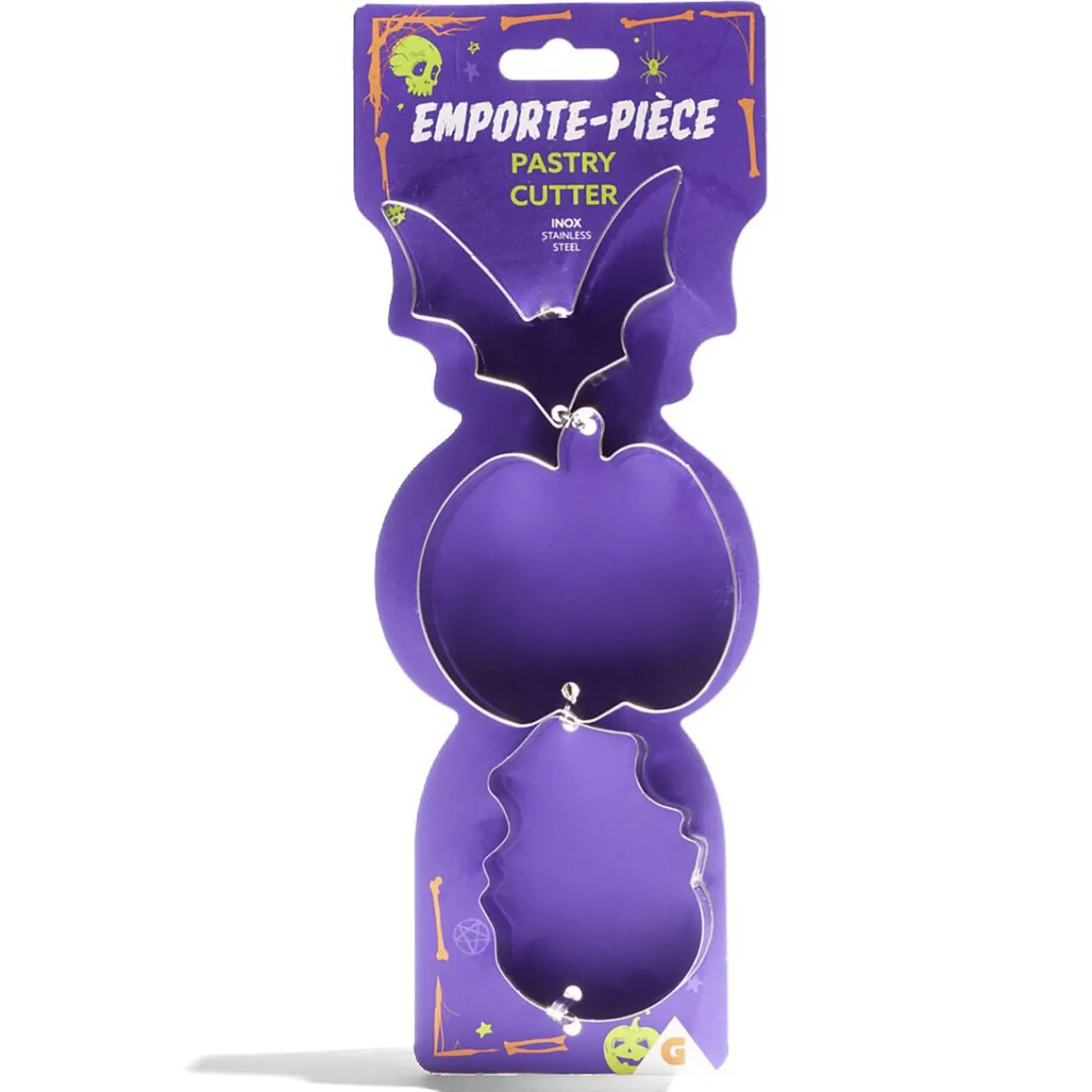 Gifi Lot de 3 emporte-pièces Halloween inox