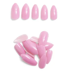 Gifi Beauté^Lot de 24 faux ongles caméléon avec stickers de colle plastique rouge