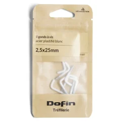 Gifi Quincaillerie^Lot de 8 gonds à vis blanc 2,5x25mm