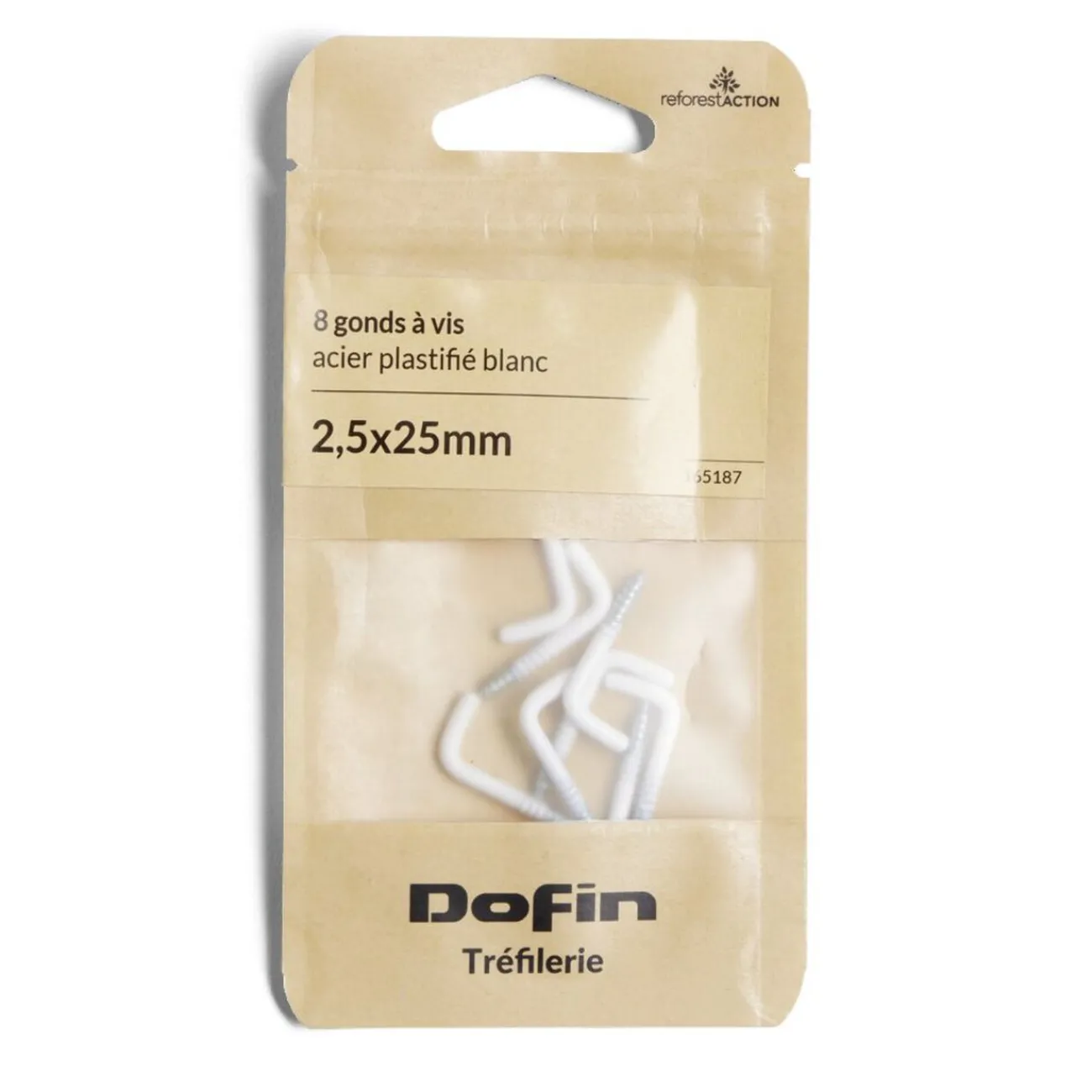 Gifi Quincaillerie^Lot de 8 gonds à vis blanc 2,5x25mm