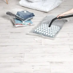 Gifi Rangement|Lot de 2 housses vide air transparentes - Taille M