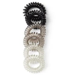 Gifi Beauté^Lot de 6 élastiques à cheveux spirale caoutchouc 3 coloris