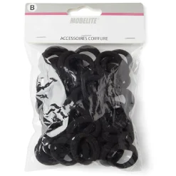 Gifi Beauté^Lot de 50 élastiques à cheveux mousse polyester noir