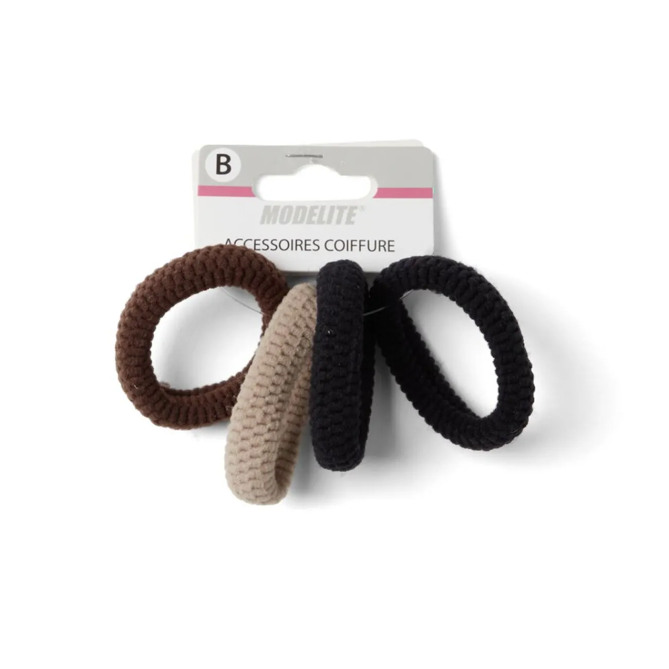 Gifi Beauté^Lot de 4 élastiques à cheveux mousse polyester tricolore