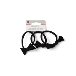 Gifi Beauté^Lot de 3 élastiques à cheveux avec noeud papillon polyester noir