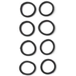 Gifi Beauté^Lot de 8 élastiques à cheveux spirale caoutchouc noir