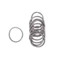 Gifi Beauté^Lot de 15 élastiques à cheveux polyester noir et fil métallique argenté