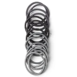 Gifi Beauté^Lot de 15 élastiques sans métal gris et noir