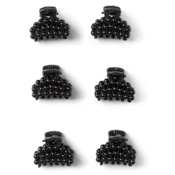 Gifi Beauté^Lot de 10 mini pinces cheveux papillon noir brillant L2cm