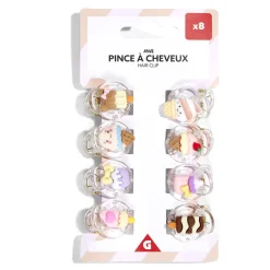 Gifi Beauté^Lot de 8 mini pinces pour cheveux avec décoration
