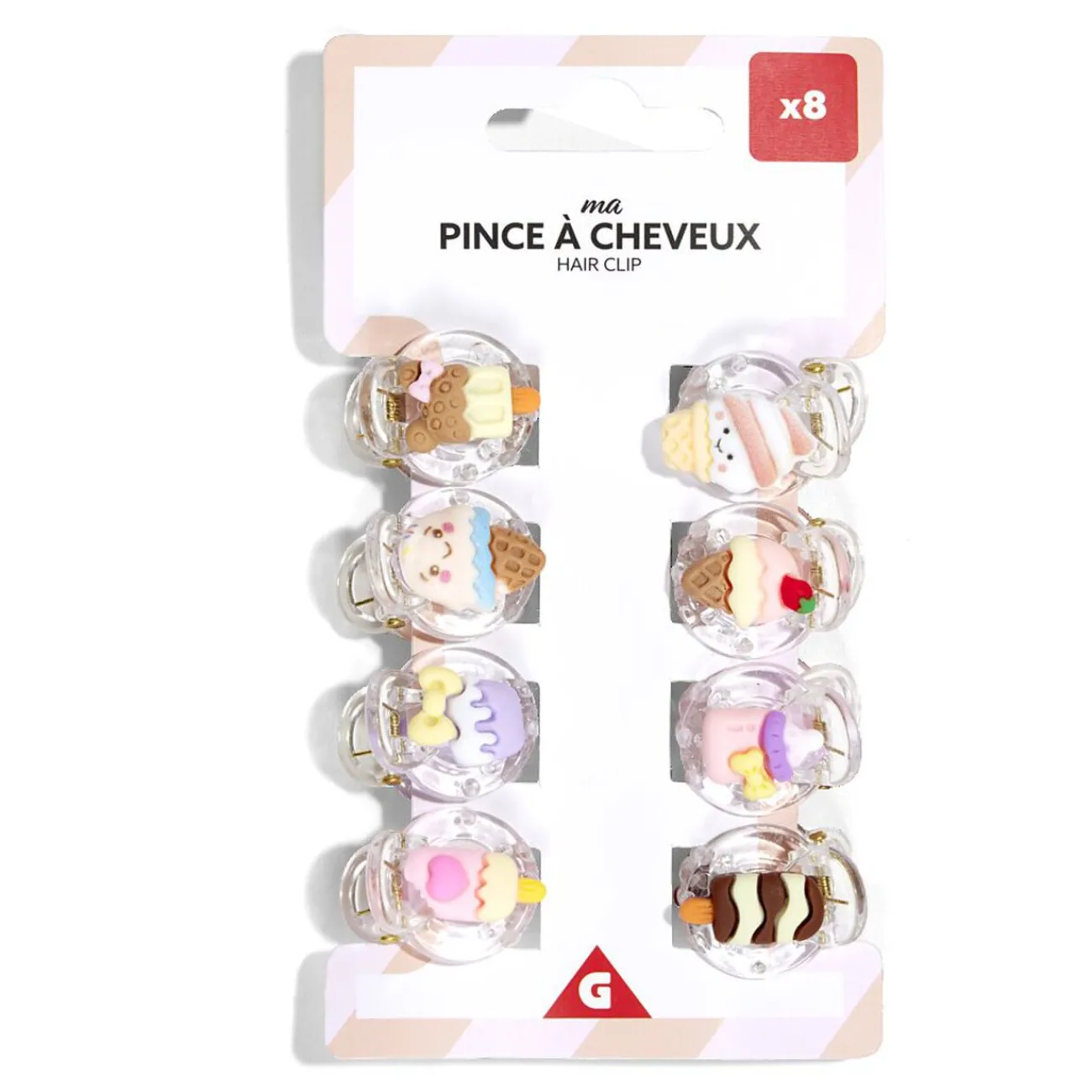 Gifi Beauté^Lot de 8 mini pinces pour cheveux avec décoration