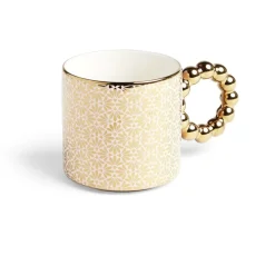 Gifi Lot de 2 mugs 30cl design chic rose et doré