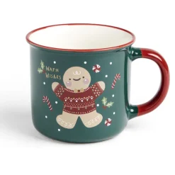 Gifi Lot de 4 mugs en céramique décor Noël 365ml