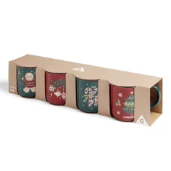 Gifi Lot de 4 mugs en céramique décor Noël 365ml