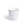 Gifi Lot de 4 mugs 200ml porcelaine Ø8,8x10,4cm bleu et blanc