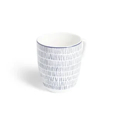 Gifi Lot de 4 mugs 200ml porcelaine Ø8,8x10,4cm bleu et blanc
