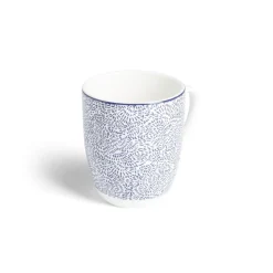 Gifi Lot de 4 mugs 200ml porcelaine Ø8,8x10,4cm bleu et blanc