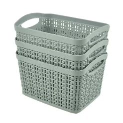 Gifi Rangement|Lot de 3 panières de rangement polypropylène 16,5x16,5cm