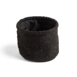 Gifi Rangement|Lot de 3 panières en laine bouclée noir